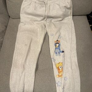 Playful Cartoon Print Gray Joggers